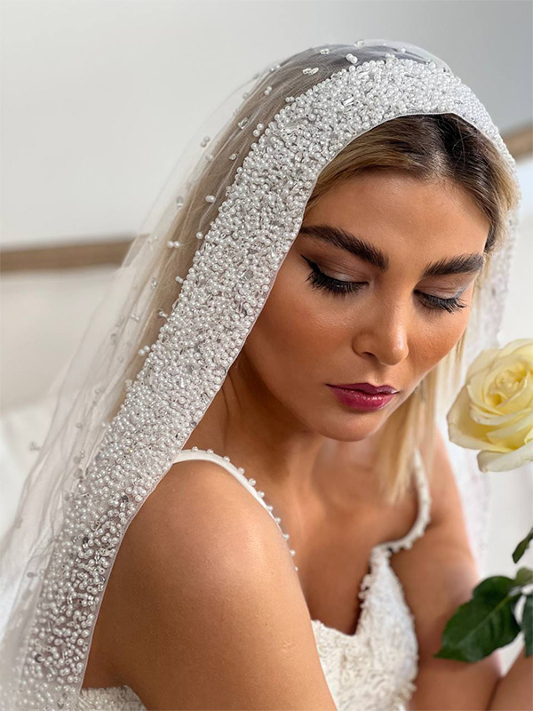 تور عروس جواهردوزی مدرن