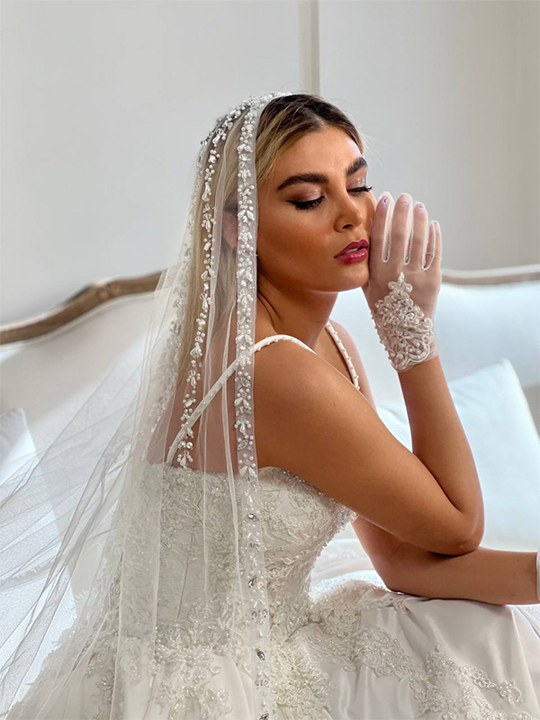 تور عروس جواهر دوزی شده پرطرفدار